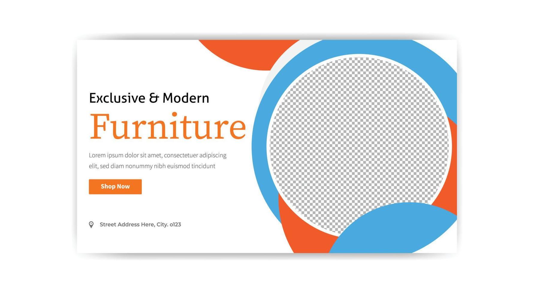 exclusive and modern furniture banner web template design free vector