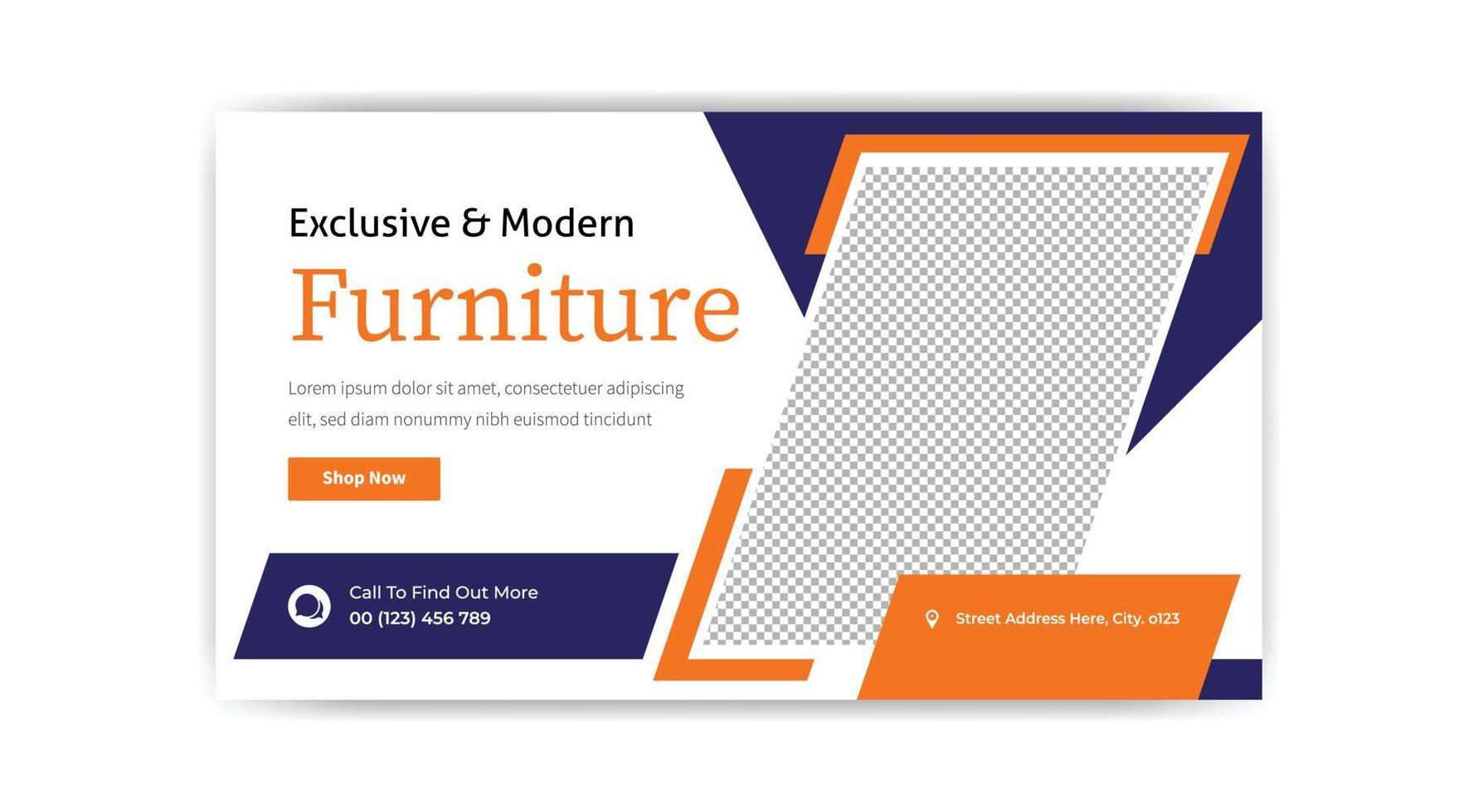 exclusive and modern furniture banner web template design free vector