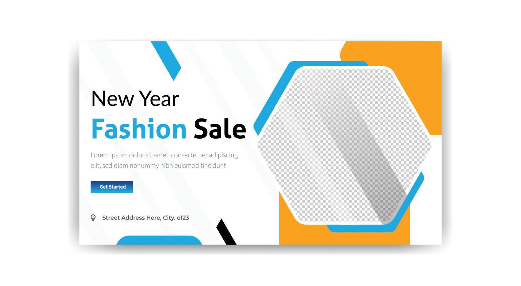 new year fashion sale thumbnail design free vector