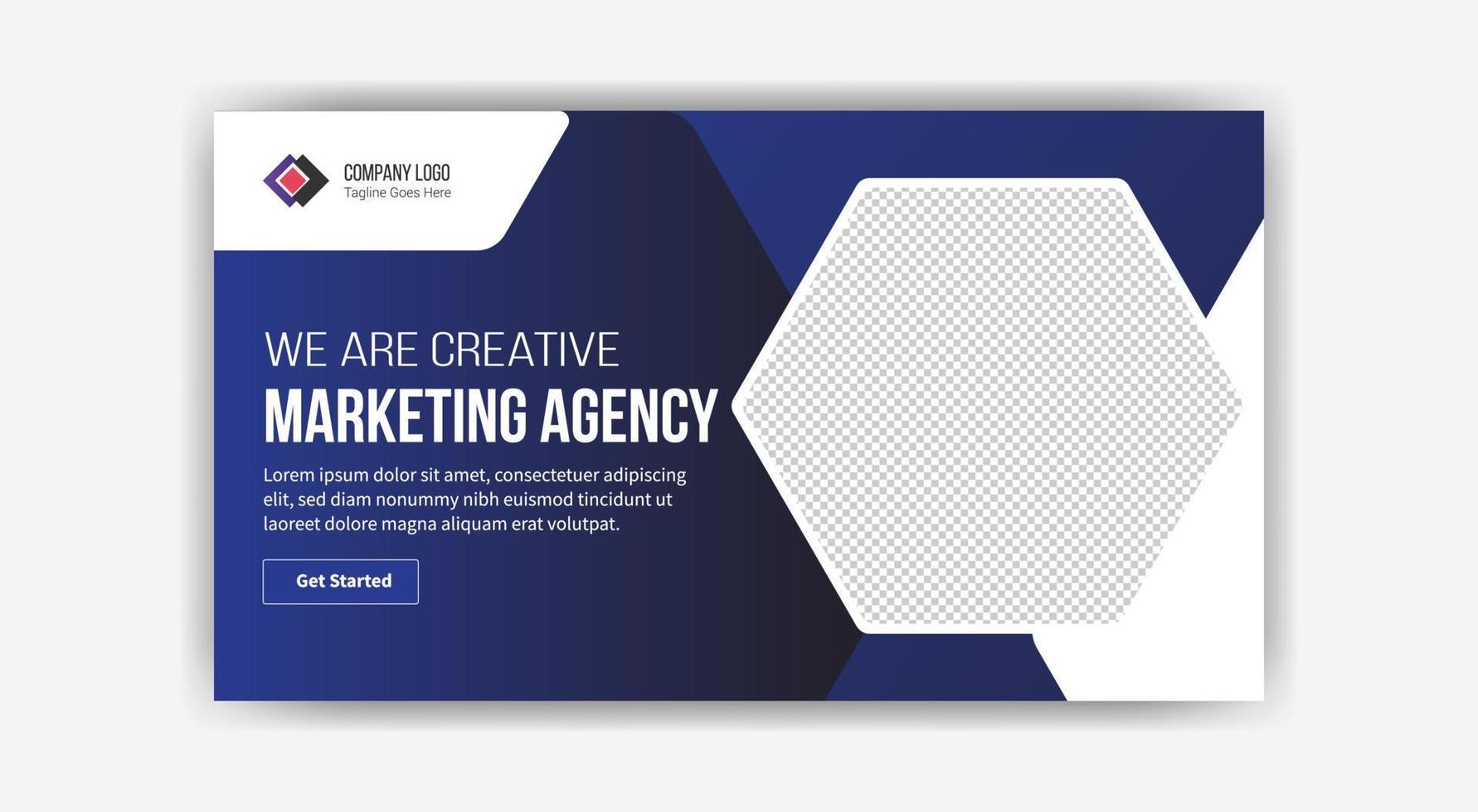 creative marketing agency thumbnail design free vector