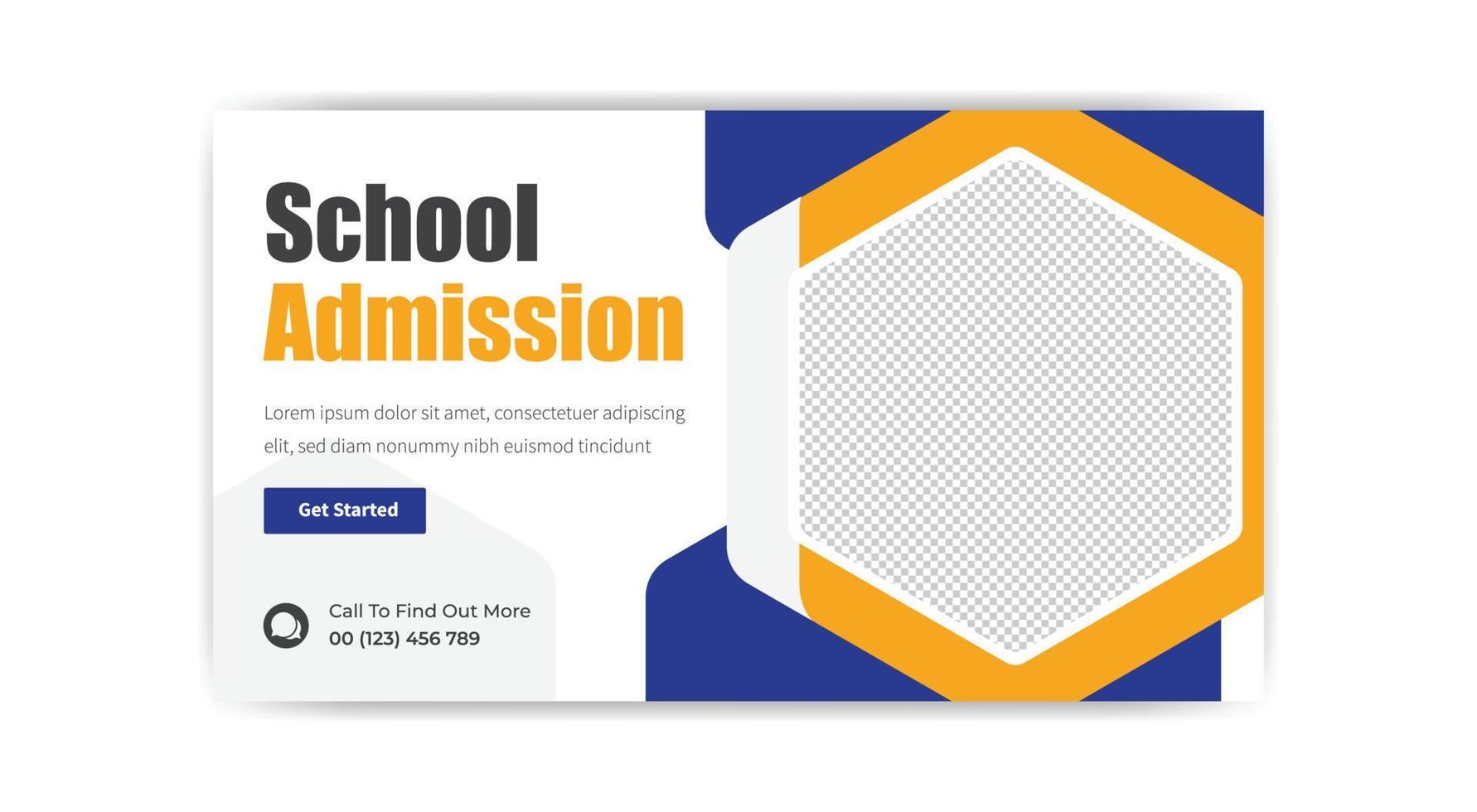 school admission thumbnail banner design free vector