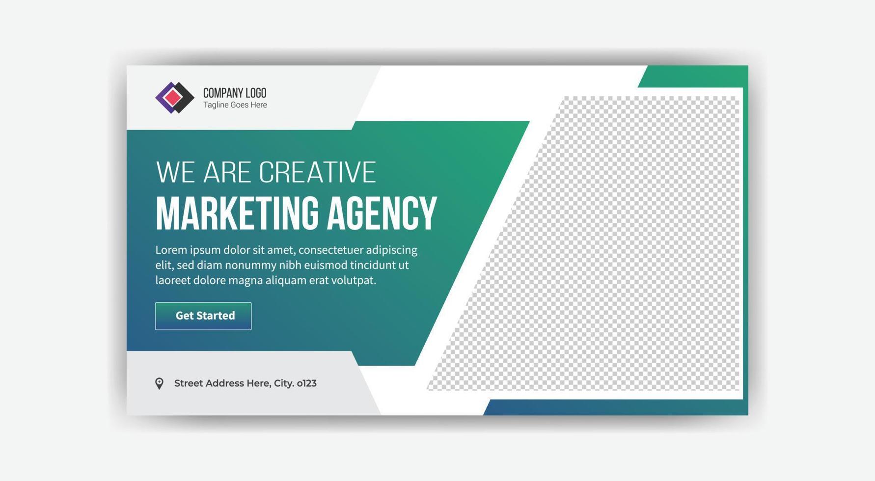 creative marketing agency thumbnail design free vector