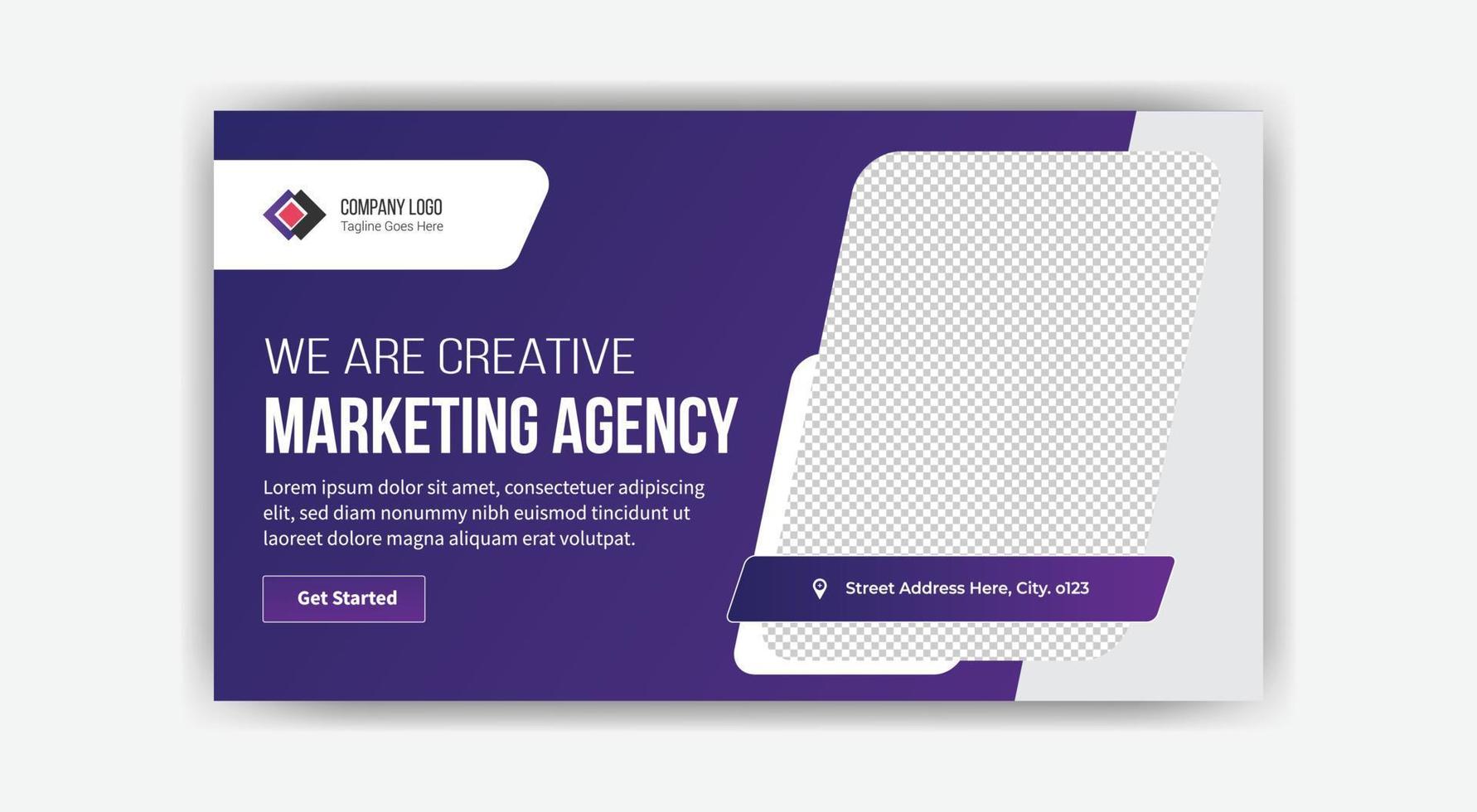 creative marketing agency thumbnail design free vector
