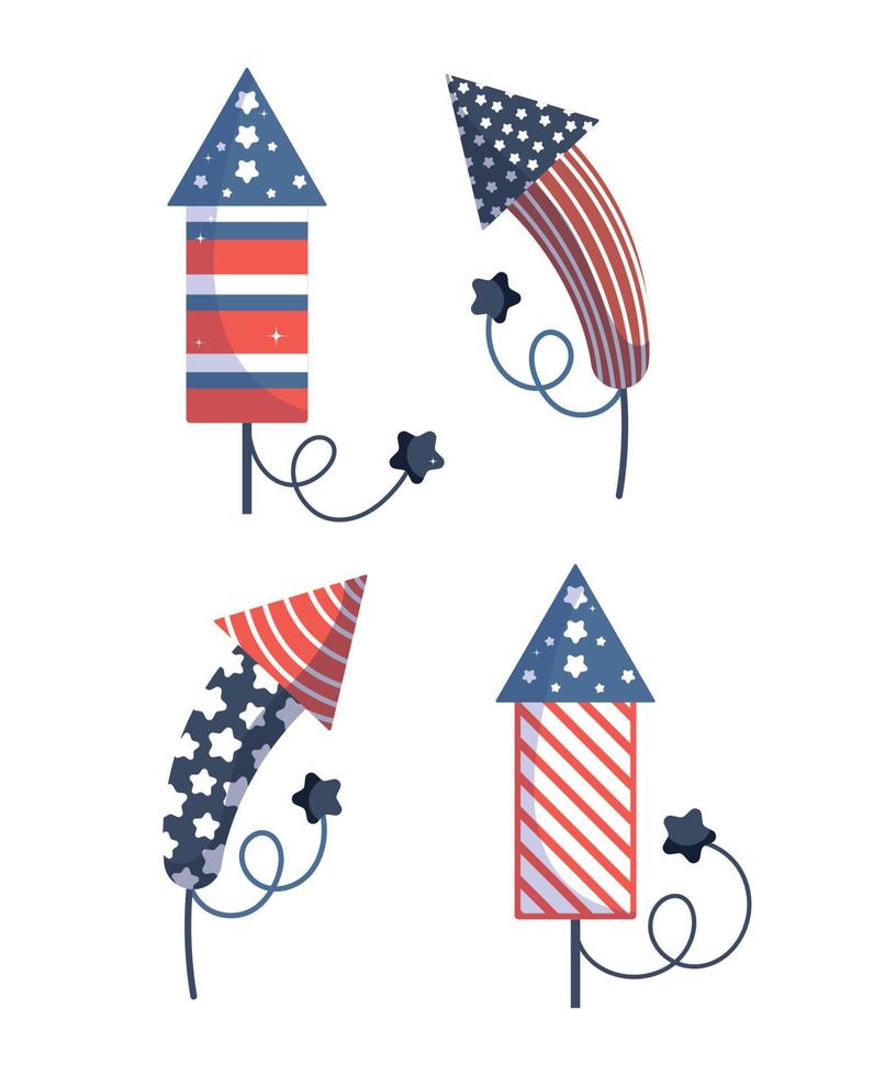 Independence day fireworks vector design
