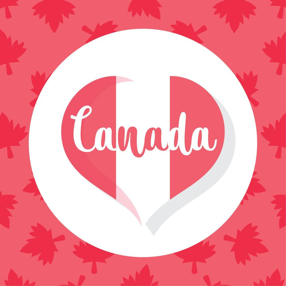 Canadian flag heart of happy canada day vector design