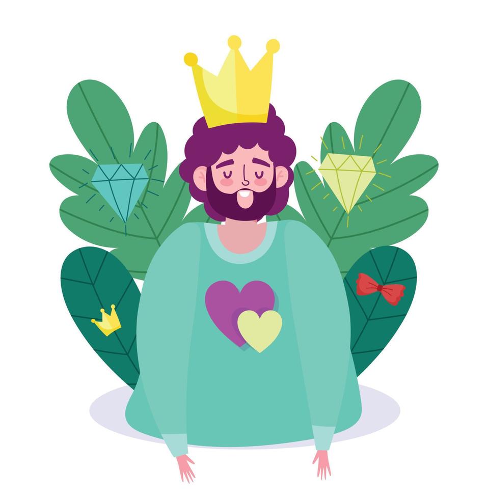 Avatar man cartoon with crown vector design