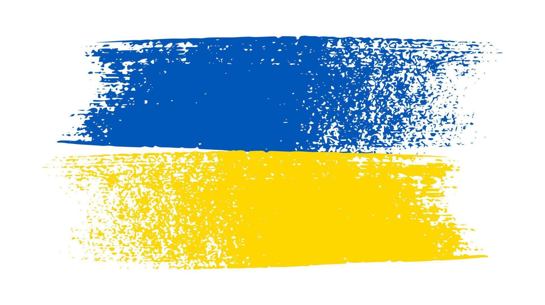 Ukrainian national flag in grunge style. Painted with a brush stroke flag of Ukraine. Vector illustration