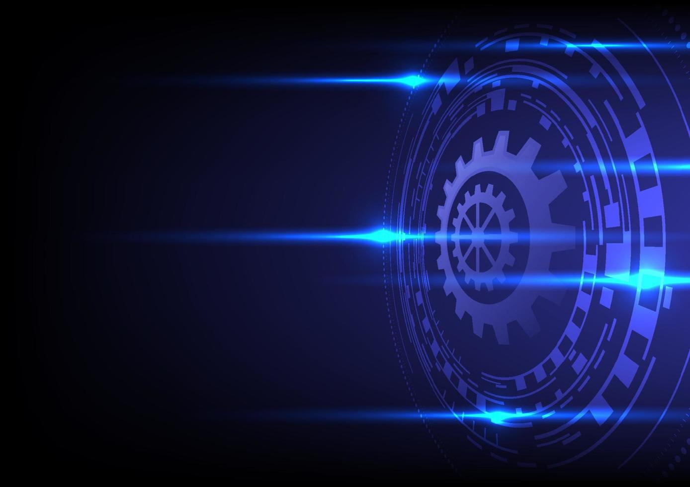 Gear wheel on circuit board technology background. vector