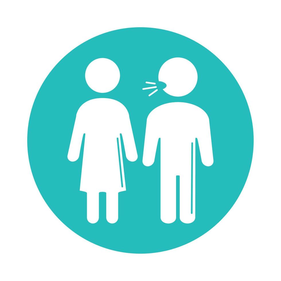 virus covid 19 pandemic people coughing sick symptom block style icon vector