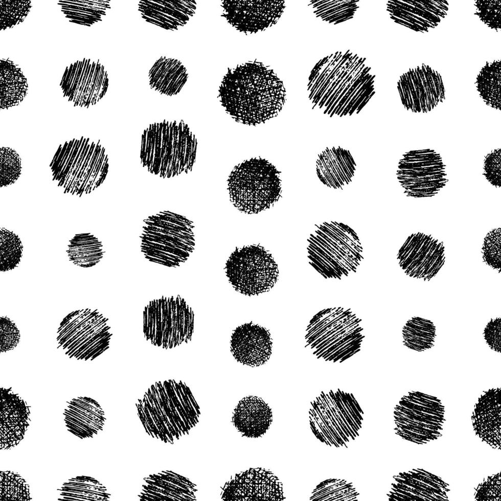 Seamless pattern with hand drawn scribble smear circle. Abstract grunge texture. Vector illustration