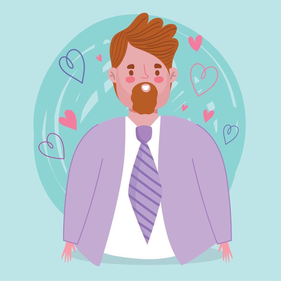 Avatar man cartoon with beard vector design