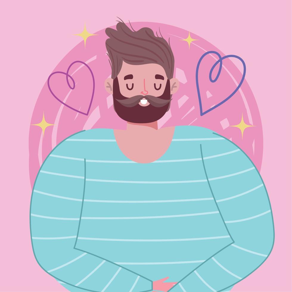 diseño de retrato masculino de personaje de hombre de dibujos animados vector