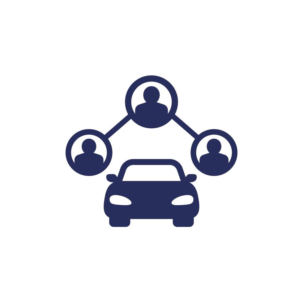 carsharing icon, people and a car vector