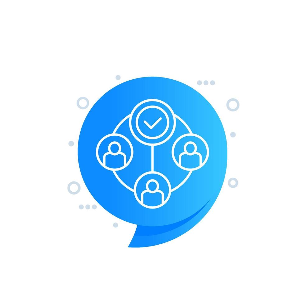 collective effort, team work and collaboration line vector icon