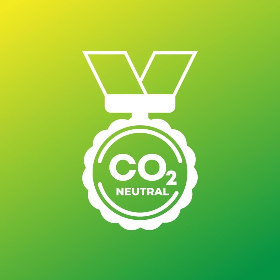carbon neutral vector badge, medal icon