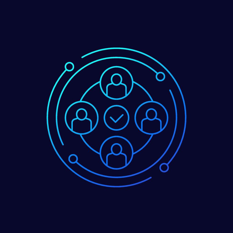 collective effort and team work line icon vector