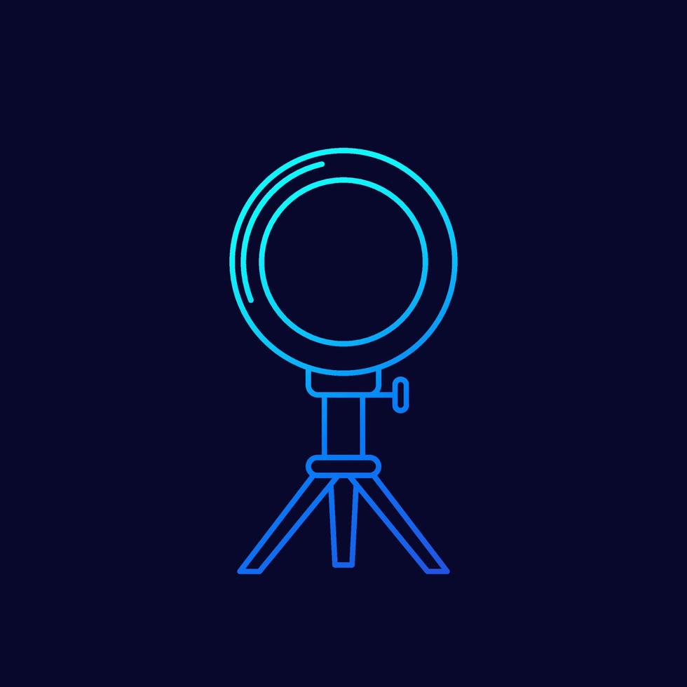 ring light line vector icon