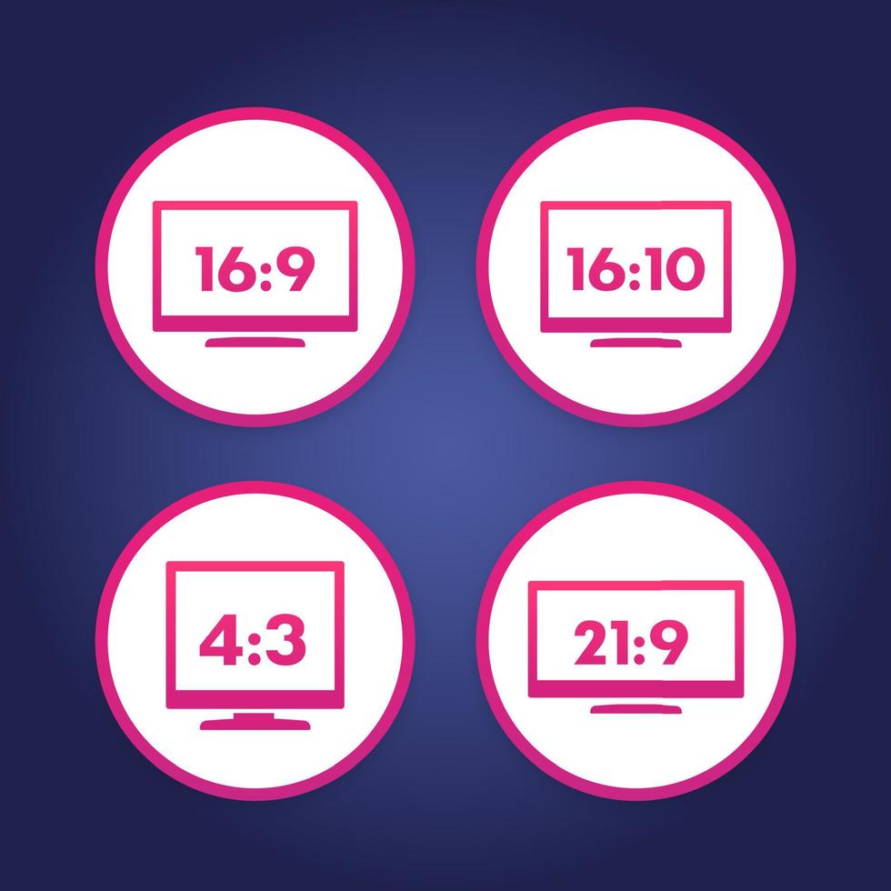 Aspect ratio icons vector