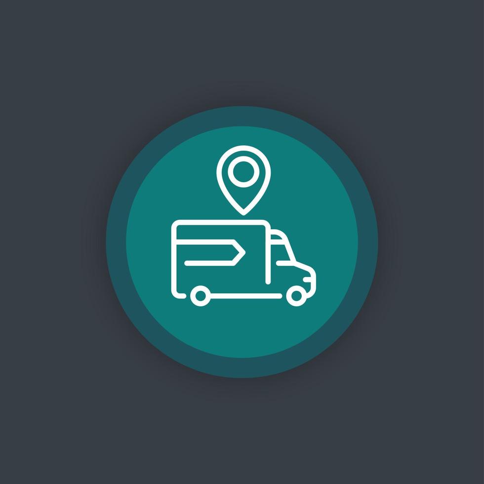 Logistics line icon, transportation, delivery vector linear pictogram, vector illustration