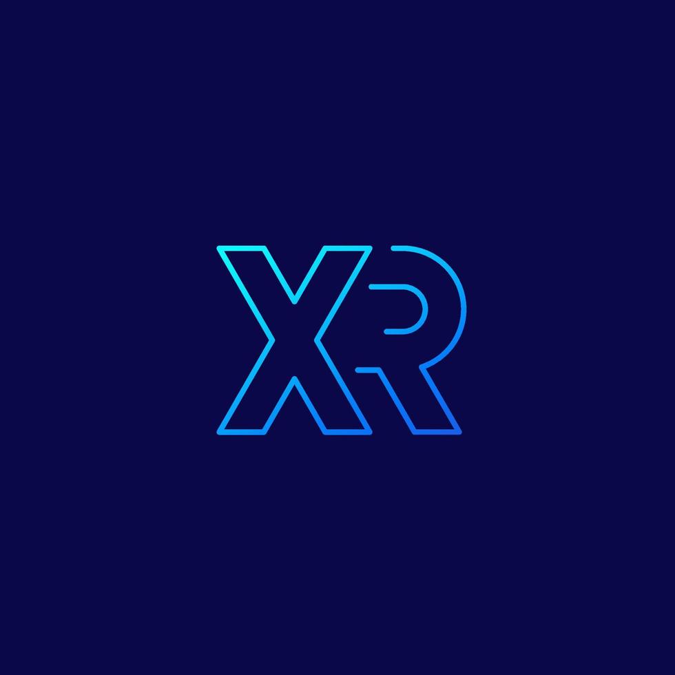 XR letters logo line design vector