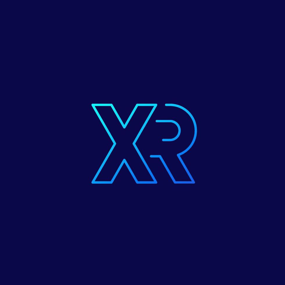 diseño de línea de logotipo de letras xr vector