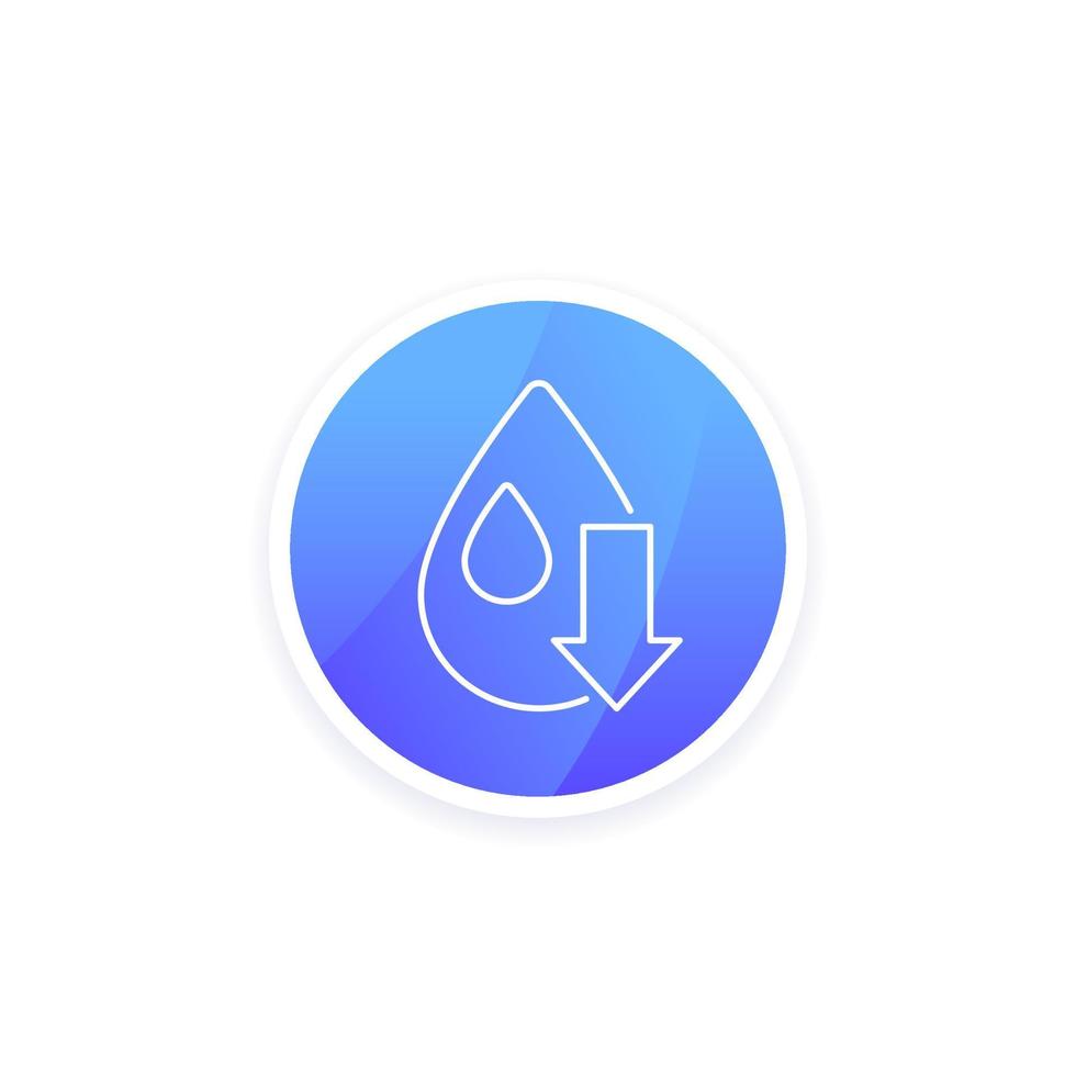 low water level line round icon vector