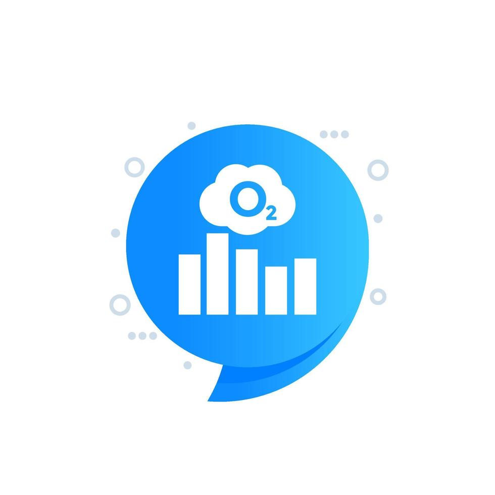 oxygen level icon with a chart, vector