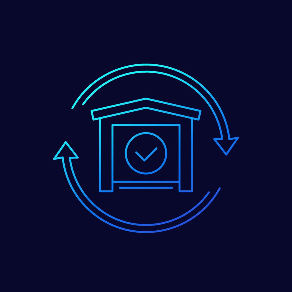 warehouse, depot line vector icon