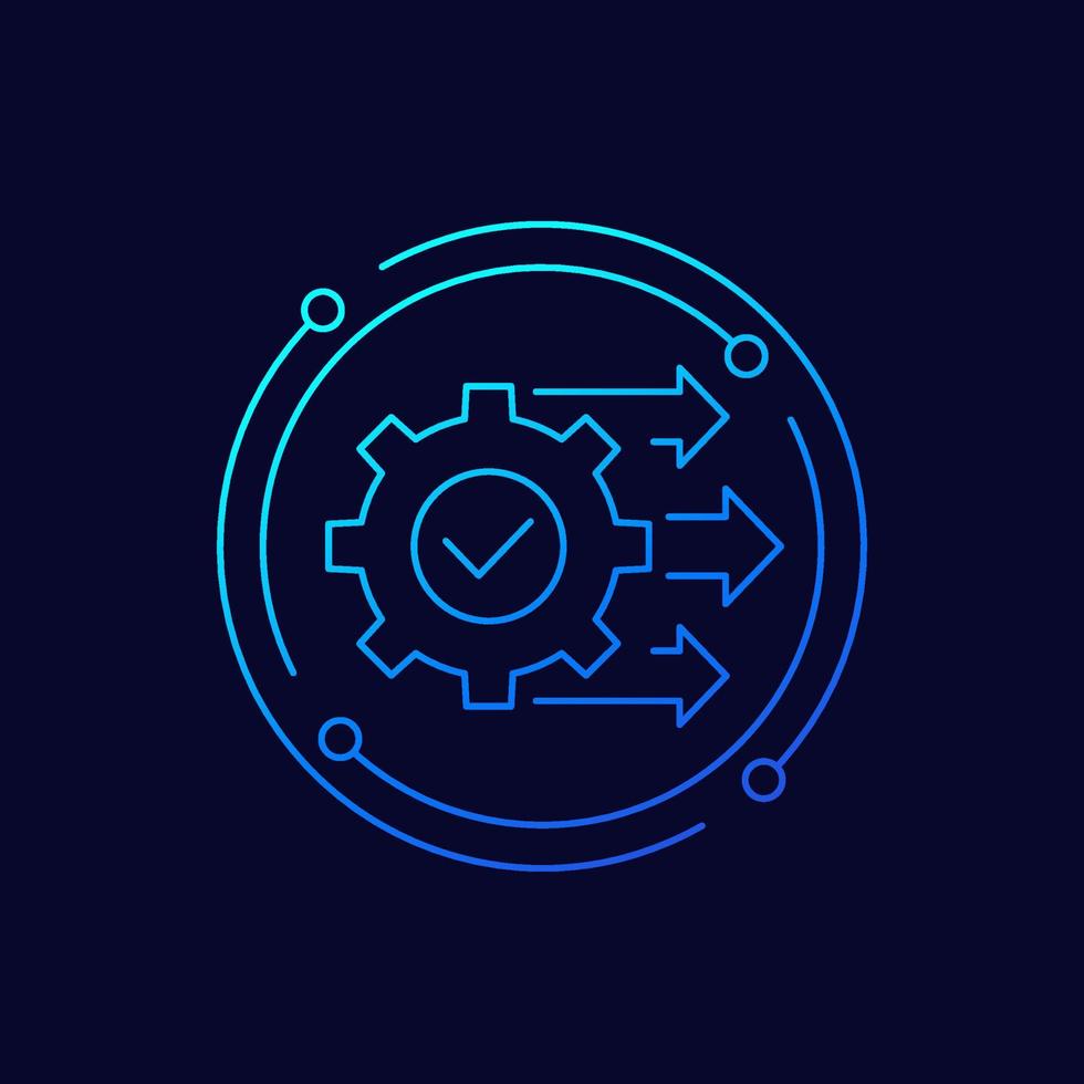 process or operation line icon vector