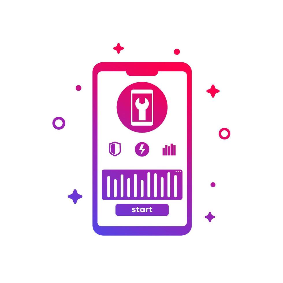 settings app, mobile phone vector icon