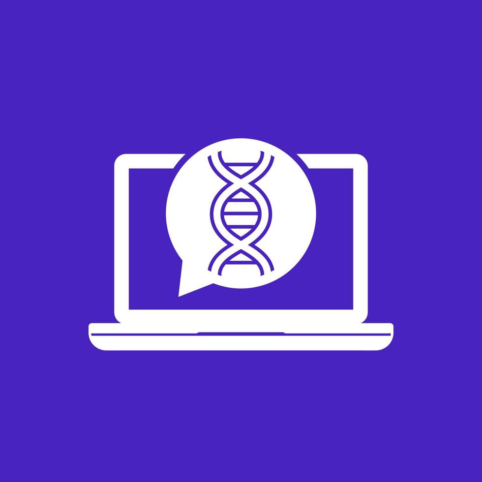 icono de investigación de ADN y pruebas genéticas para web vector