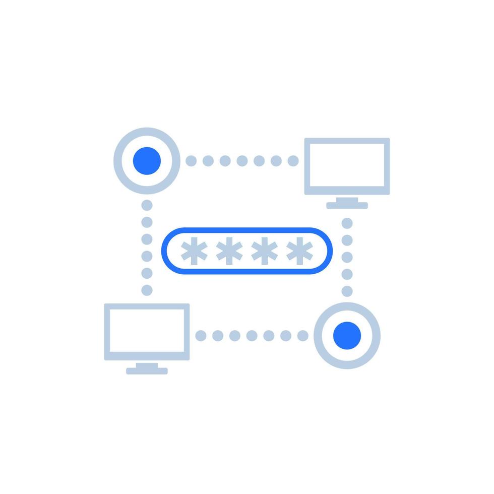 password protection for network vector icon