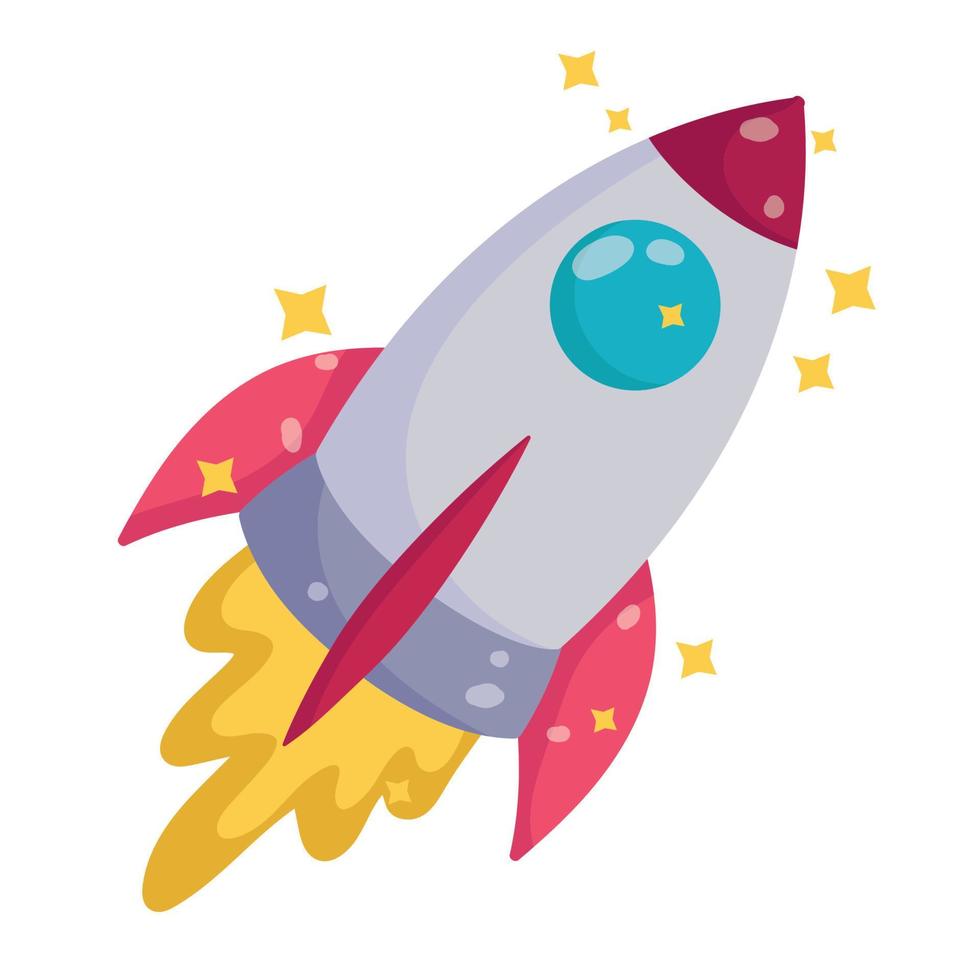 spacecraft space galaxy astronomy in cartoon style vector