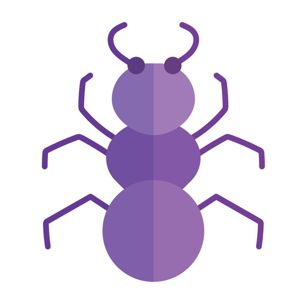 insect ant animal in cartoon flat icon style vector