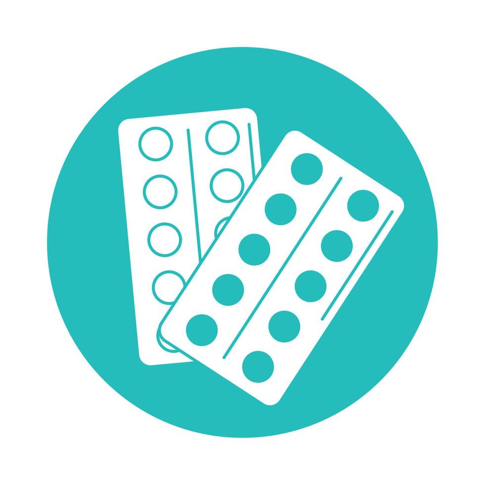 virus covid 19 pandemic packaging medicine pills block style icon vector