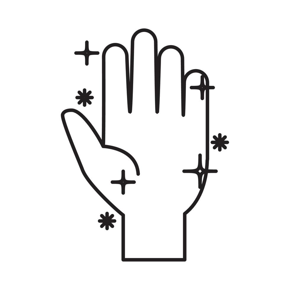 covid 19 coronavirus prevention infection free clean hand line style icon vector