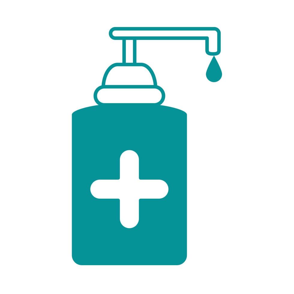 covid 19 coronavirus, dispenser bottle liquid soap, prevention outbreak disease pandemic line design icon vector