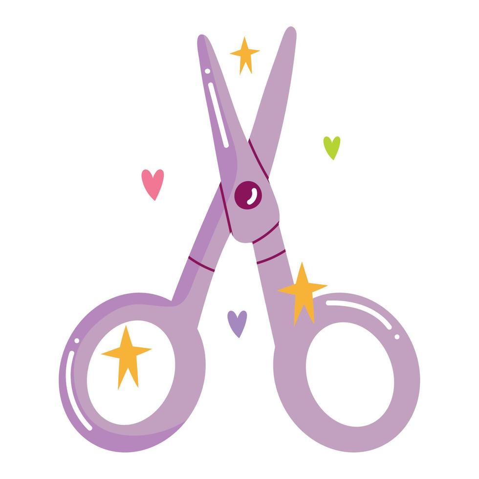 manicure nail scissors care tool in cartoon style vector