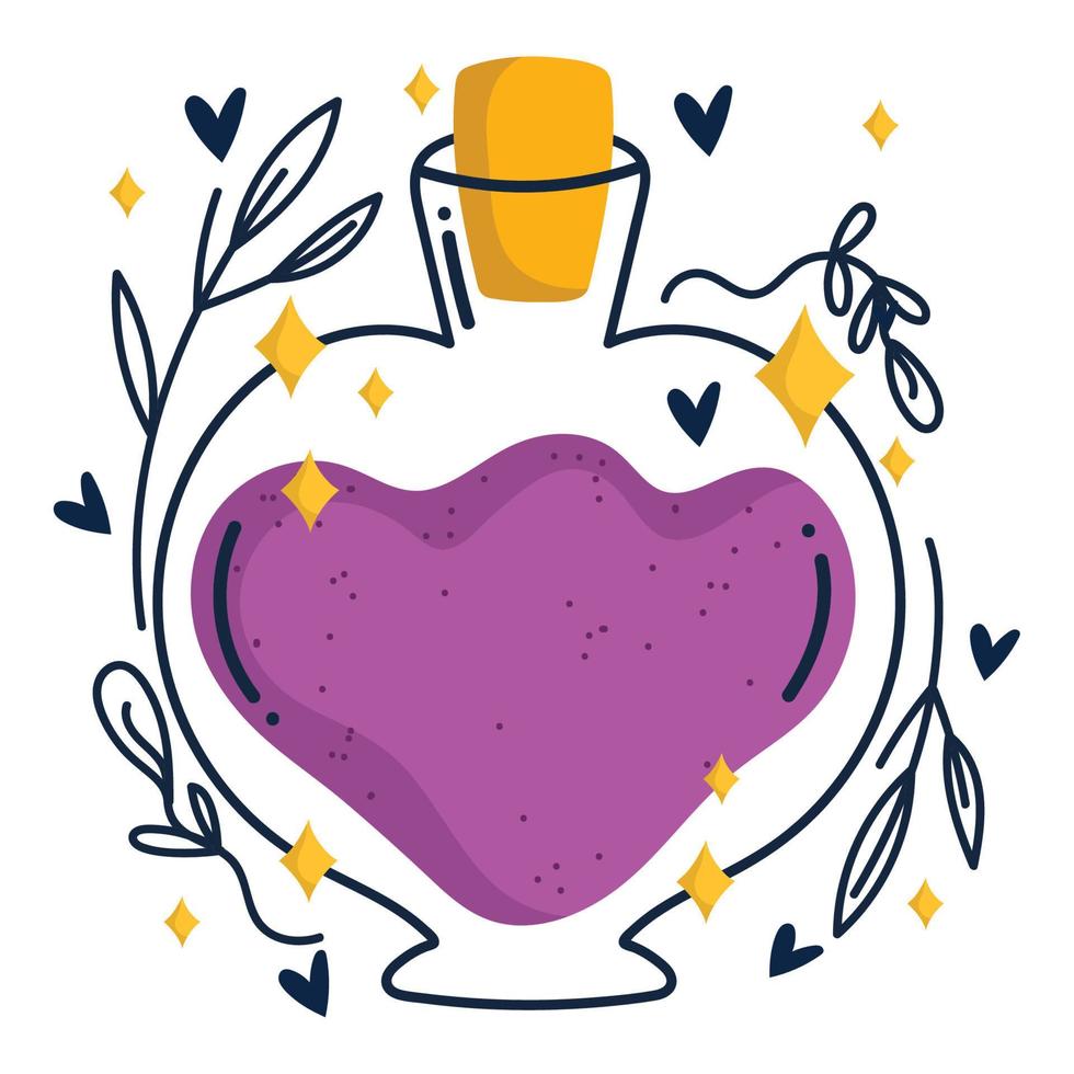 magic bottle potion elixir fantasy cartoon vector