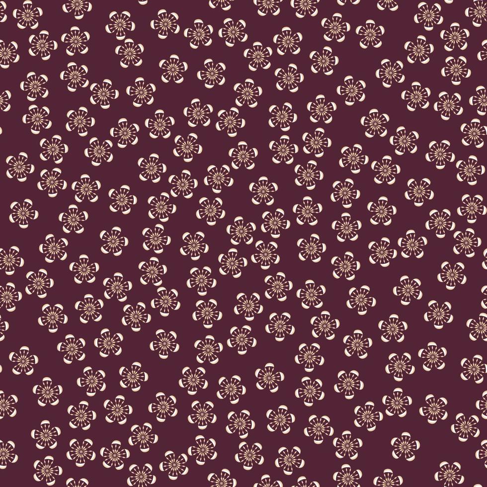 Abstract flowers seamless vector pattern