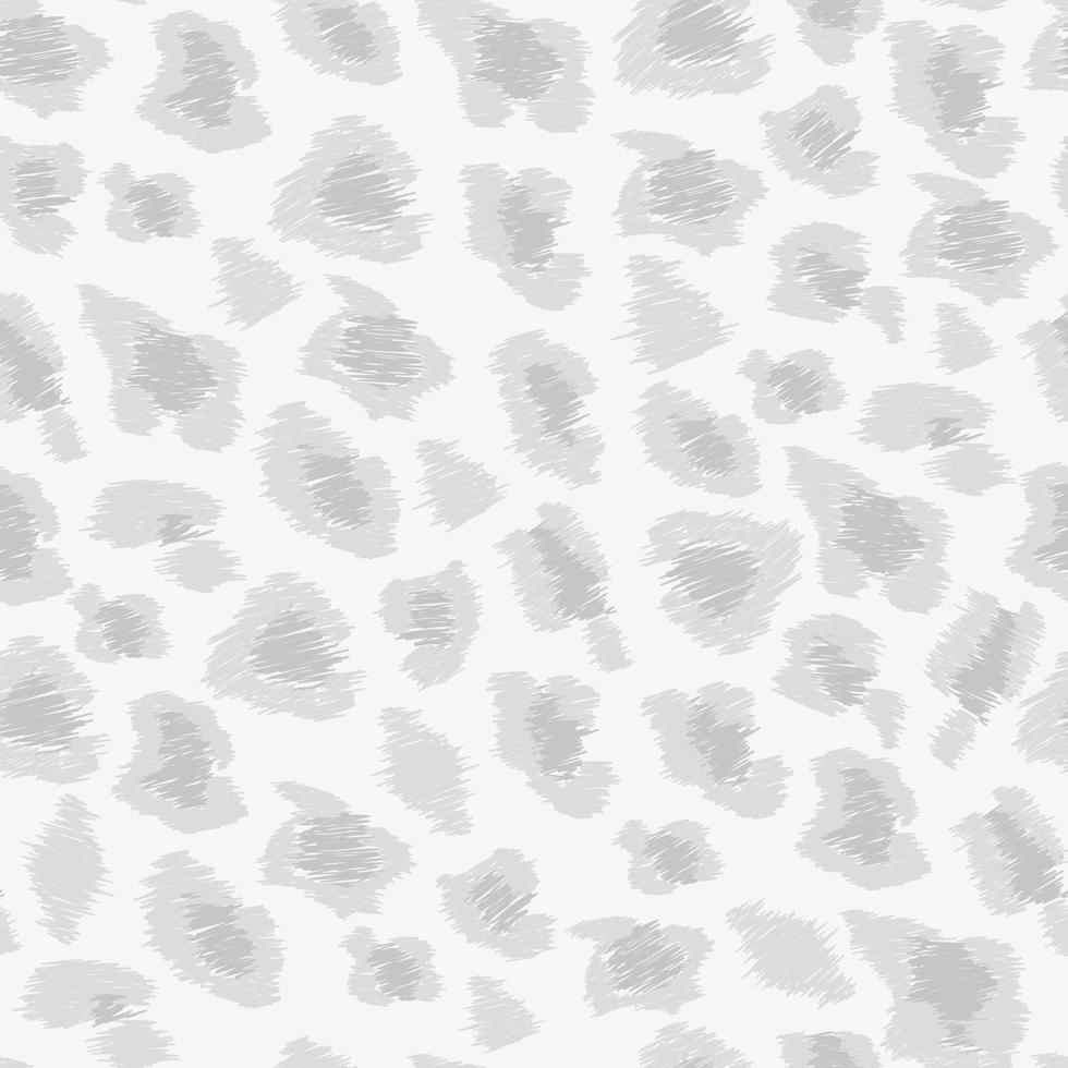Grey animal leopard seamless vector pattern.
