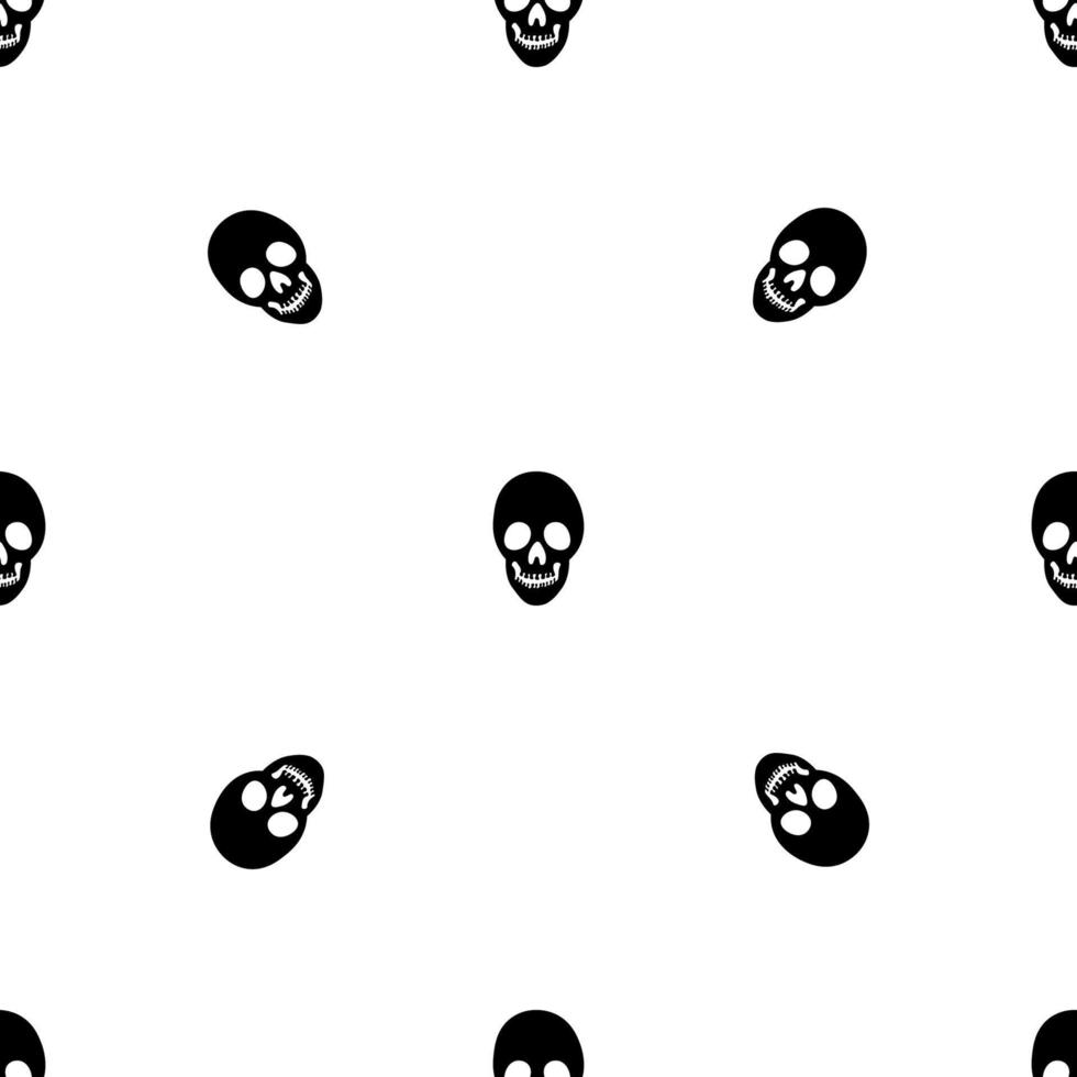 Black skeletons in various poses pattern. Halloween design. Perfect for fall, holidays, fabric, textile. Seamless repeat swatch. vector