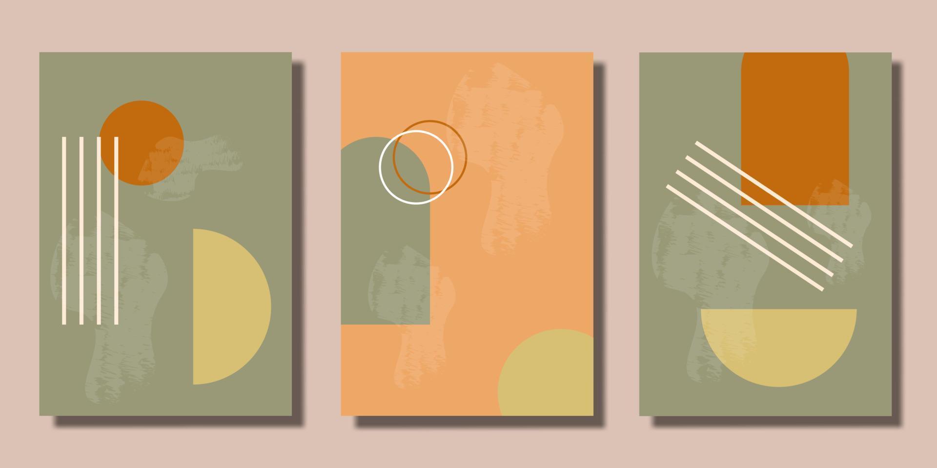Flat design gemetric boho wall art vector