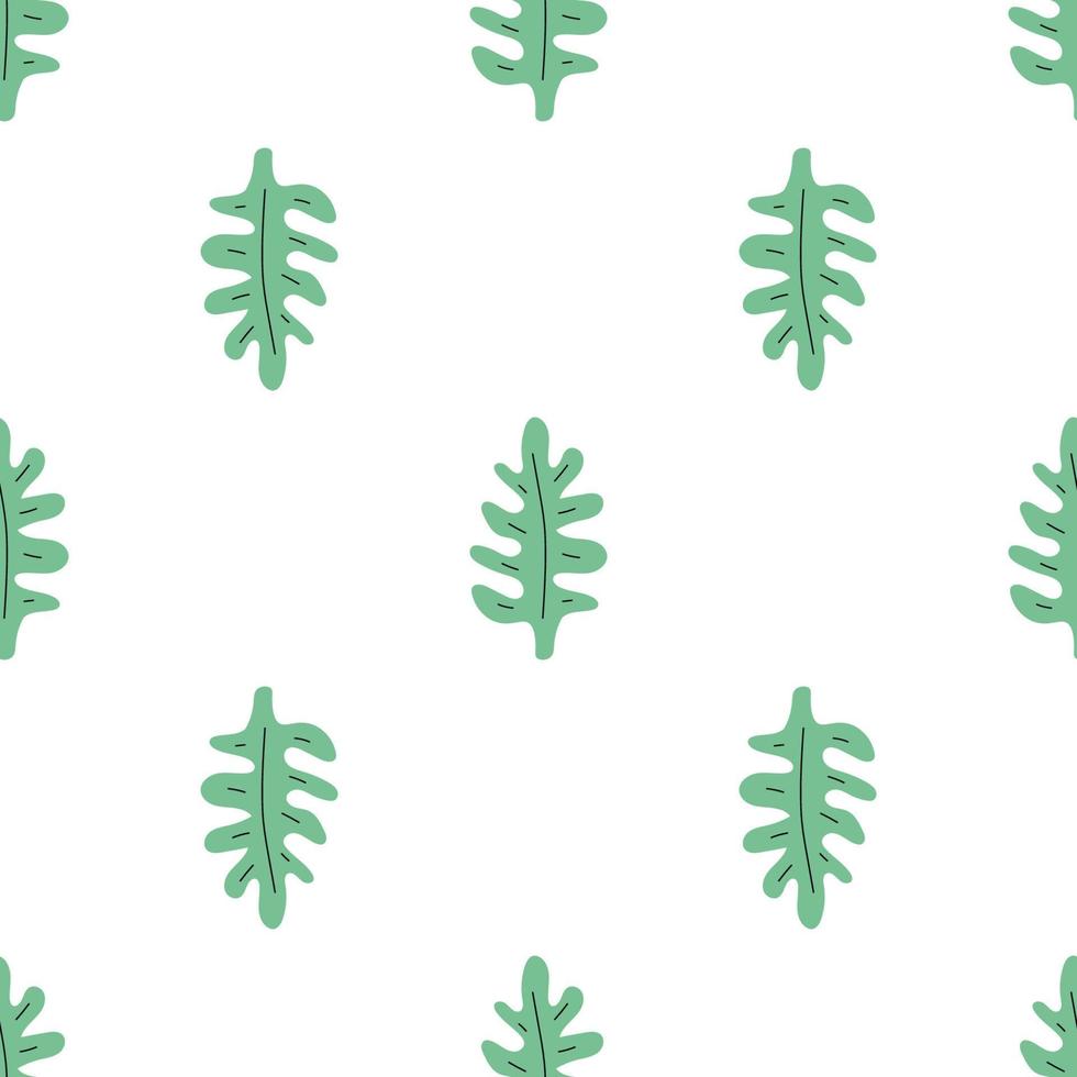 patrón sin costuras de hojas verdes. ilustración botánica dibujada a mano vectorial. bonito estilo escandinavo para tela, textil, papel pintado. papel digital en fondo blanco vector