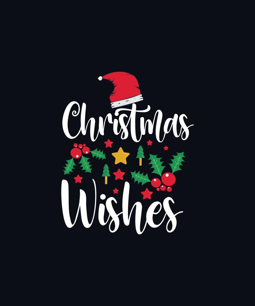 Christmas wishes modern trendy poster and t shirt design vector