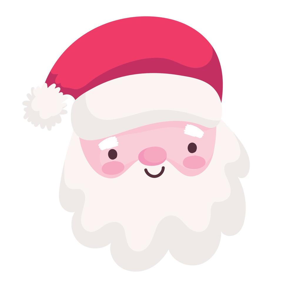 feliz navidad lindo santa claus cara decoración y celebración icono vector