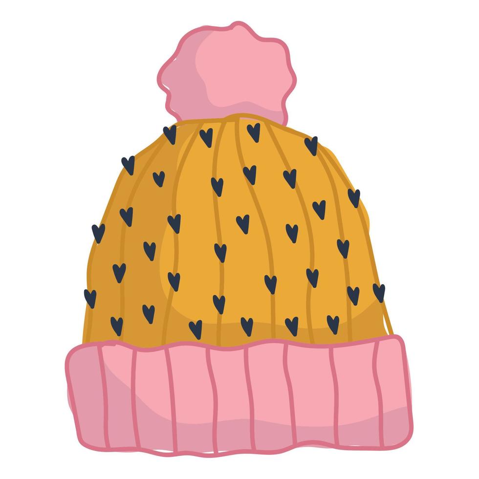 winter hat warm accessory fashion cartoon icon vector