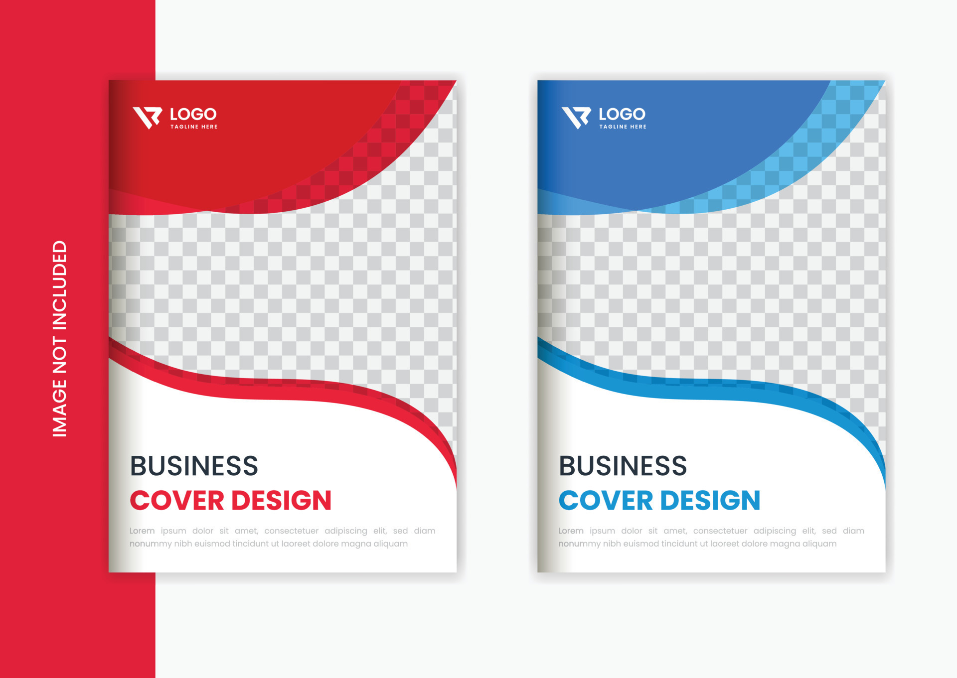 Organic shape Corporate magazine cover design template set, business magazine brochure cover