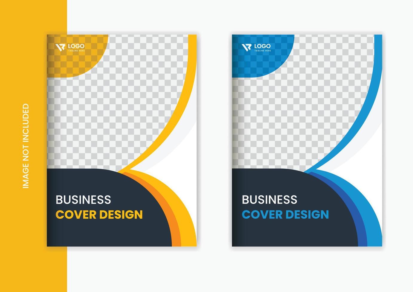 Corporate magazine cover design template set, business magazine brochure cover vector