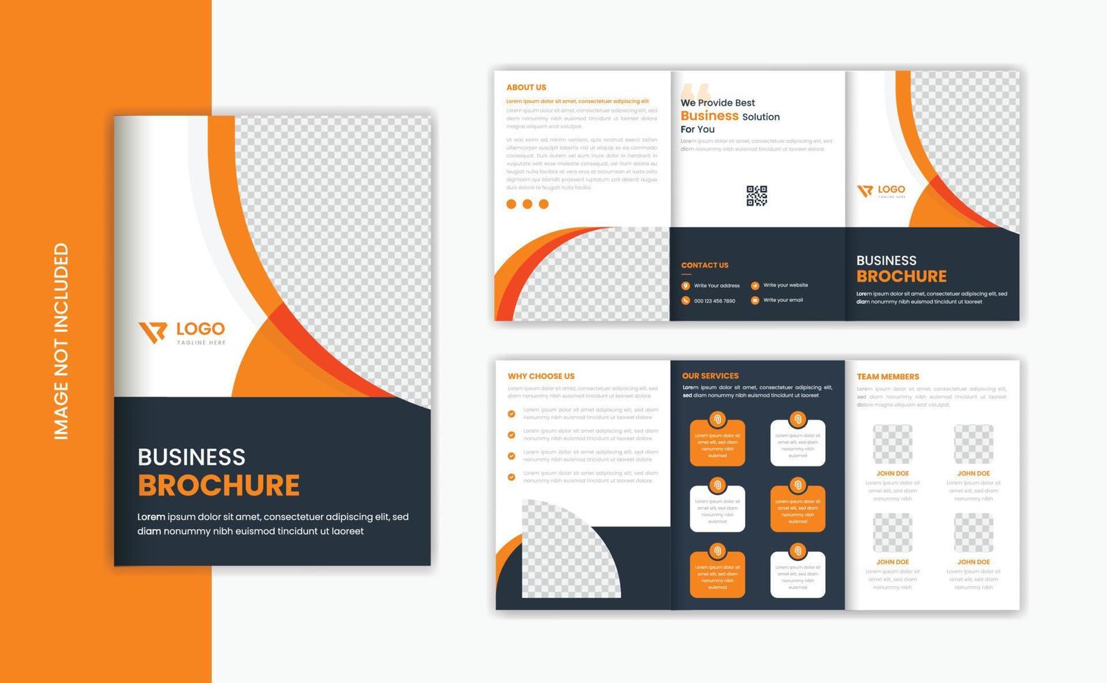 plantilla de diseño de folleto corporativo naranja a5, vector de diseño de folleto comercial